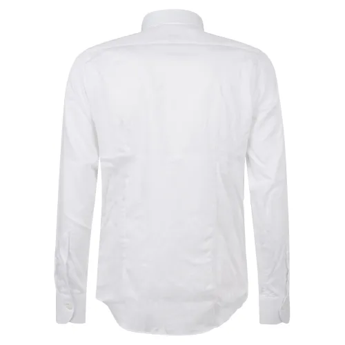 Lavorazione Sartoriale - Camicia bianca custom fit per uomo | saten 200/w001