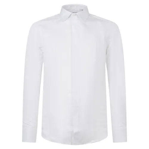Lavorazione Sartoriale - Camicia bianca abbotonatura nascosta slim fit per uomo
