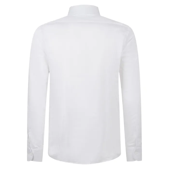 Lavorazione Sartoriale - Camicia bianca abbotonatura nascosta slim fit per uomo