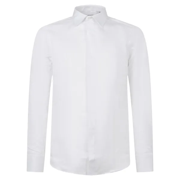 Lavorazione Sartoriale - Camicia bianca abbotonatura nascosta custom fit per