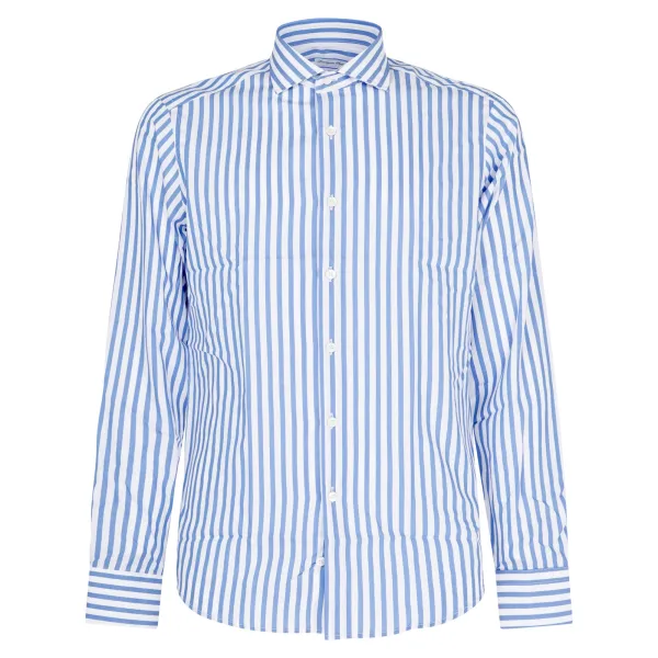 Lavorazione Sartoriale - Camicia bianca a righe slim fit per uomo | regal 148