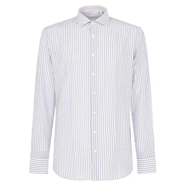 Lavorazione Sartoriale - Camicia multicolore a righe custom fit per uomo |