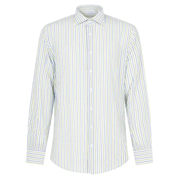 Lavorazione Sartoriale - Camicia multicolore a righe custom fit per uomo |