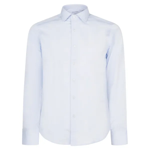 Lavorazione Sartoriale - Camicia celeste slim fit per uomo | amicia saten