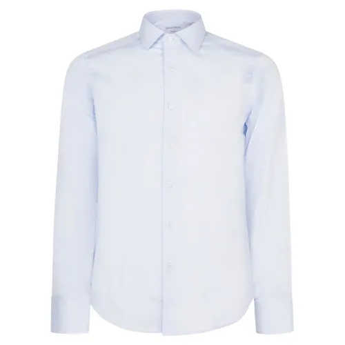 Lavorazione Sartoriale - Camicia celeste slim fit per uomo | amicia saten