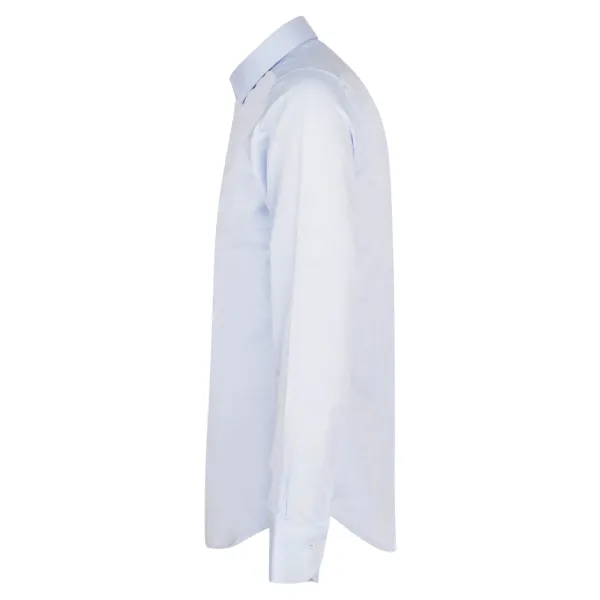 Lavorazione Sartoriale - Camicia celeste custom fit per uomo | amicia saten 2