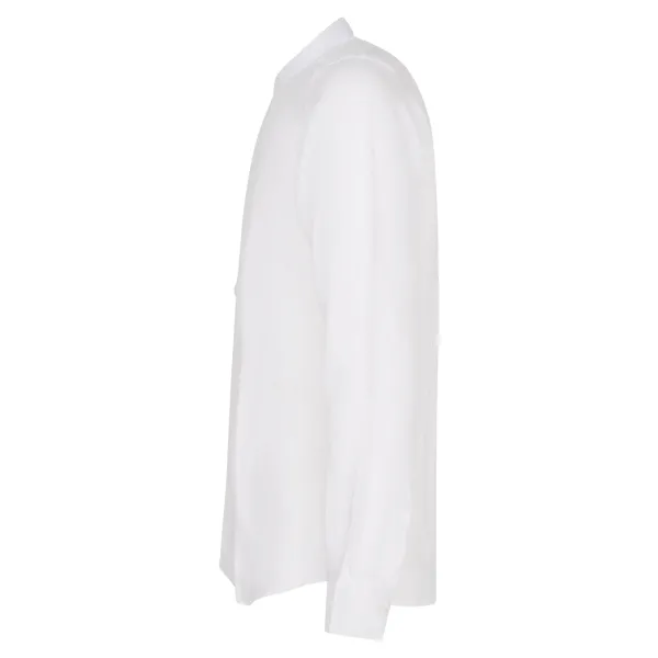 Lavorazione Sartoriale - Camicia bianca coreana in lino slim fit per uomo | 2