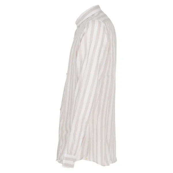 Barbati - Camicia bianca a righe in lino per uomo | ca-nerano-s 123010 2