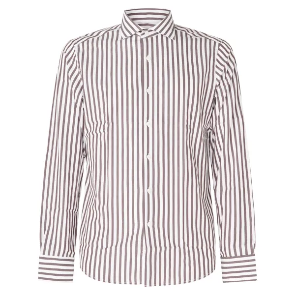 Lavorazione Sartoriale - Camicia bianca a righe slim fit per uomo | regal 148