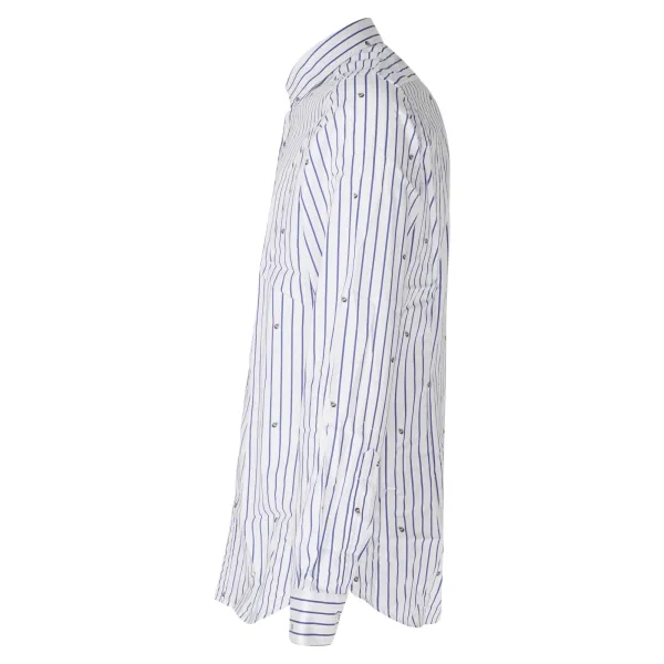 Barbati - Camicia bianca a righe con stampa cocco all over per uomo | 2