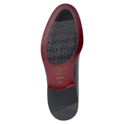 Calzoleria Marini - Scarpa francesina nera spazzolata in vitello per uomo |