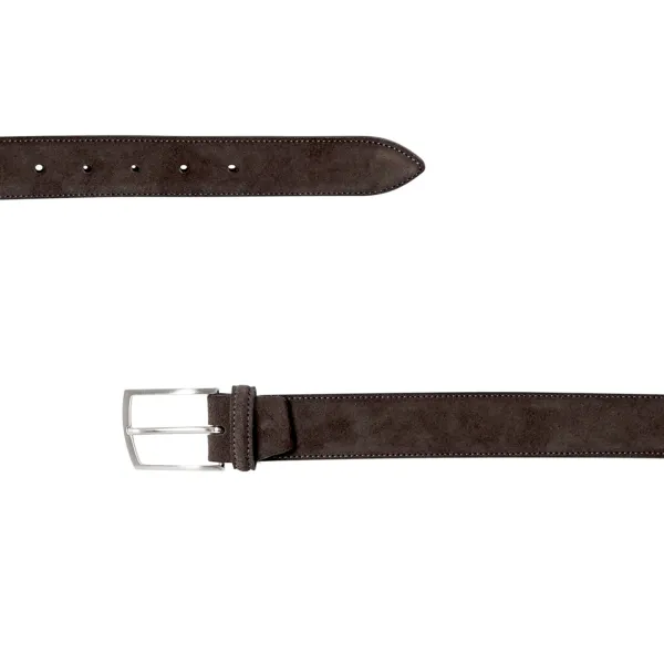 Italian Belts - Cintura marrone in pelle scamosciata per uomo | 09/35 moro 2