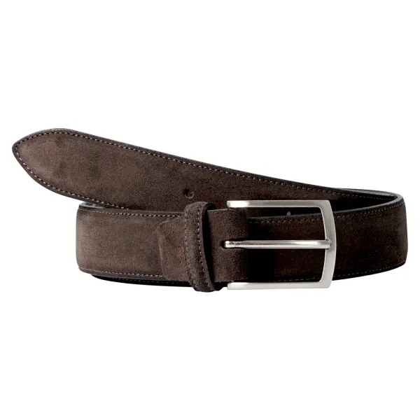 Italian Belts - Cintura marrone in pelle scamosciata per uomo | 09/35 moro