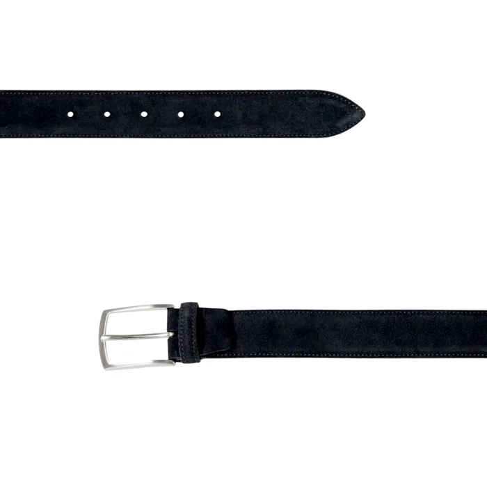 Italian Belts - Cintura blu in pelle scamosciata per uomo | 09/35 blu