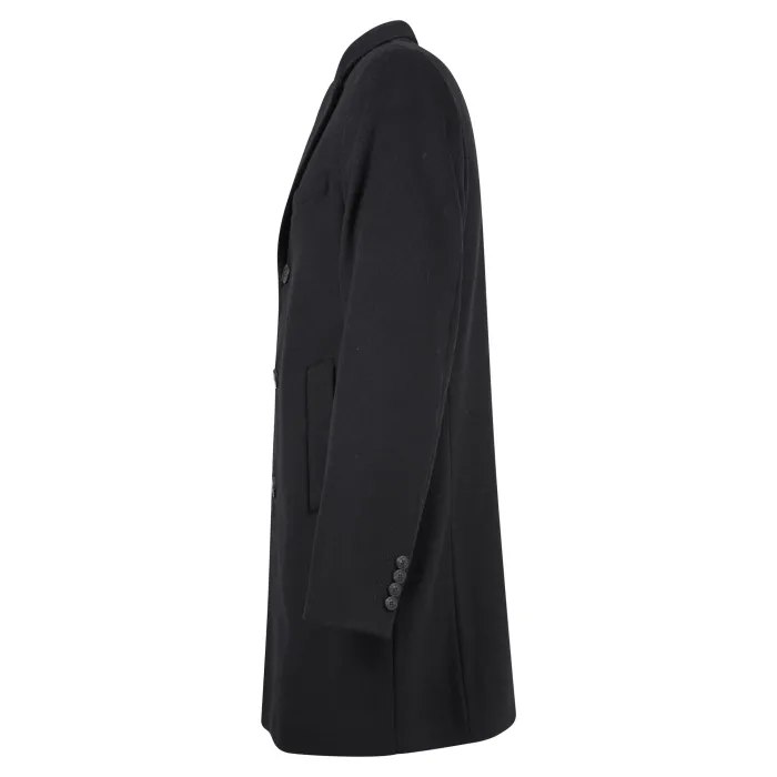 Havana & Co - Cappotto nero monopetto in lana per uomo | h1188b t7528 80nero