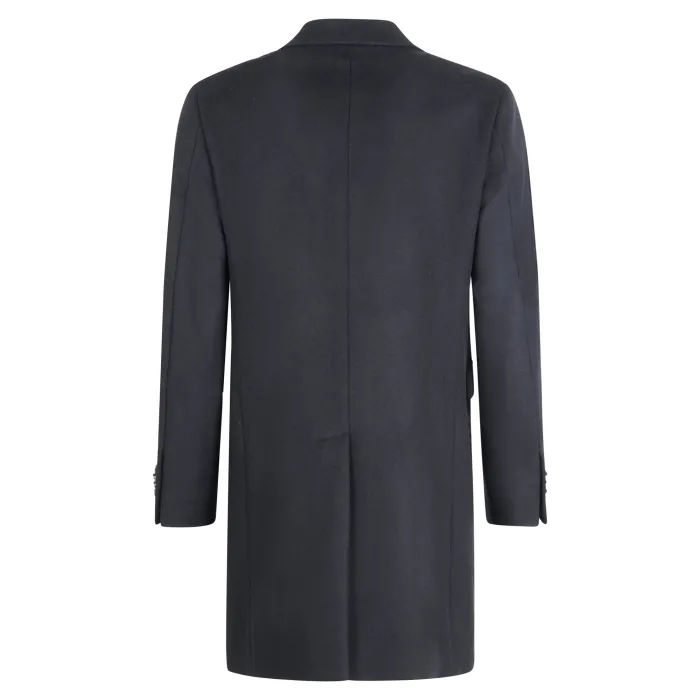 Paoloni - Cappotto nero monopetto in lana e cashmere per uomo | c207 231609 99