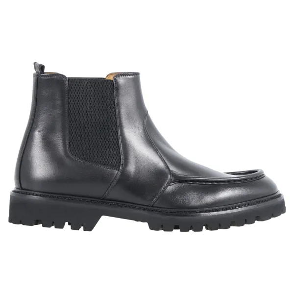Rossi - Stivaletto nero in pelle con elastico per uomo | 880pboston nero