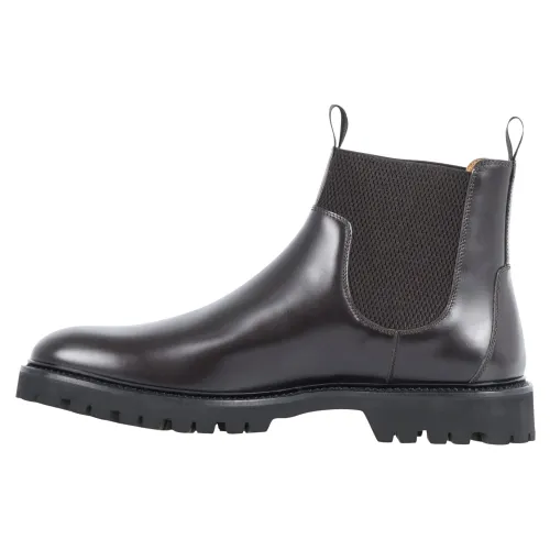 Rossi - Stivaletto marrone in pelle con elastico per uomo | 457pcalf tmoro