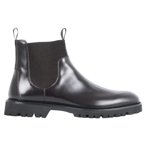 Rossi - Stivaletto marrone in pelle con elastico per uomo | 457pcalf tmoro