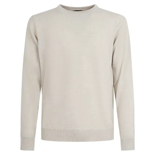 +39 Masq - Maglione girocollo beige in puro cashmere per uomo | masq5700-12-00