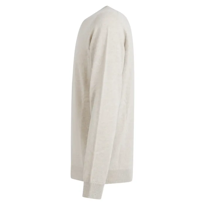 +39 Masq - Maglione girocollo beige in puro cashmere per uomo | masq5700-12-00