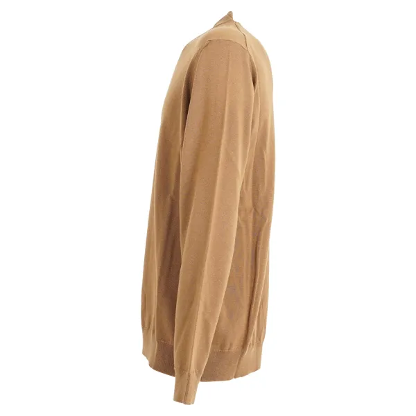 +39 Masq - Maglione girocollo alto marrone in lana merino extrafine per uomo | 2