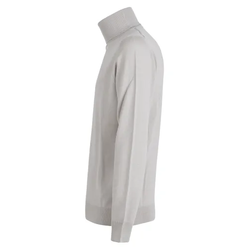 Harmont & Blaine - Dolcevita beige con logo ricamato per uomo | hrk006030478