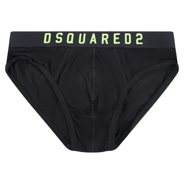 Dsquared2 - Slip nero con elastico logato verde per uomo | d9l614870 004 nero