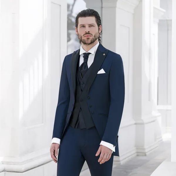 Angelo Toma - Abito smoking rever a lancia per uomo | 