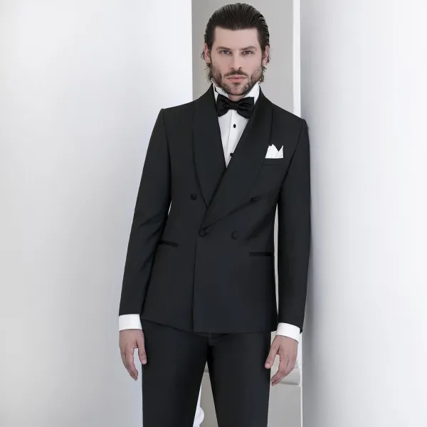 Angelo Toma - Abito smoking con rever scallato doppiopetto per uomo | 