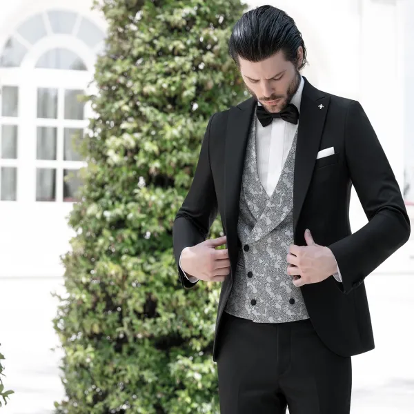 Angelo Toma - Abito smoking con rever a lancia per uomo | 