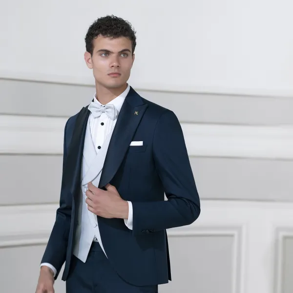 Angelo Toma - Abito smoking con rever a lancia per uomo | 