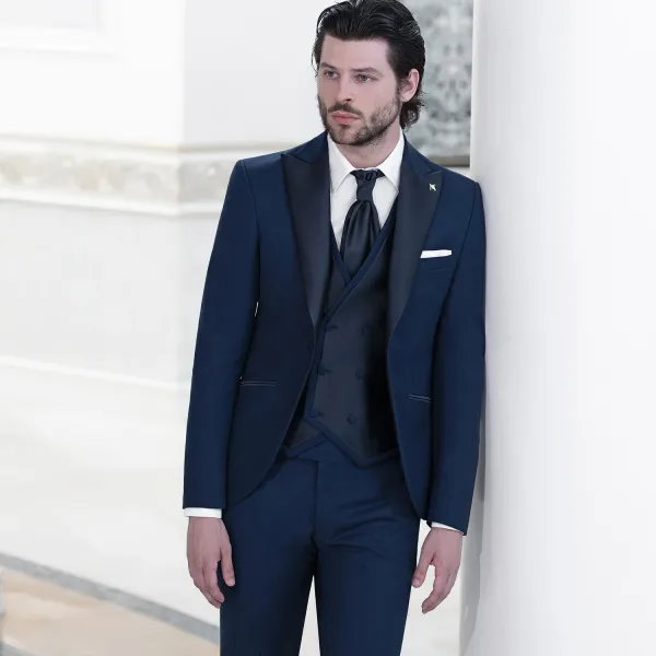 Angelo Toma - Abito smoking con rever a lancia per uomo | 