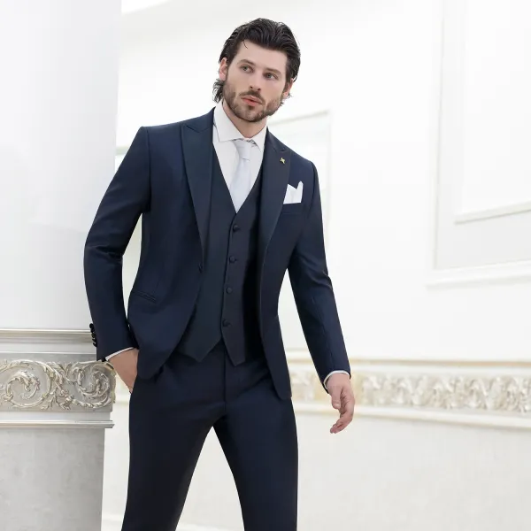 Angelo Toma - Abito smoking con rever a lancia per uomo | 