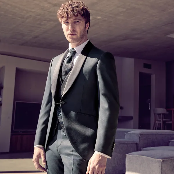 Luigi Bianchi Cerimonia - Abito smoking con rever scallato per uomo | 