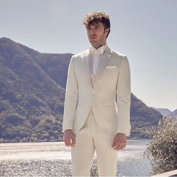 Luigi Bianchi Cerimonia - Abito smoking con rever a lancia per uomo | 