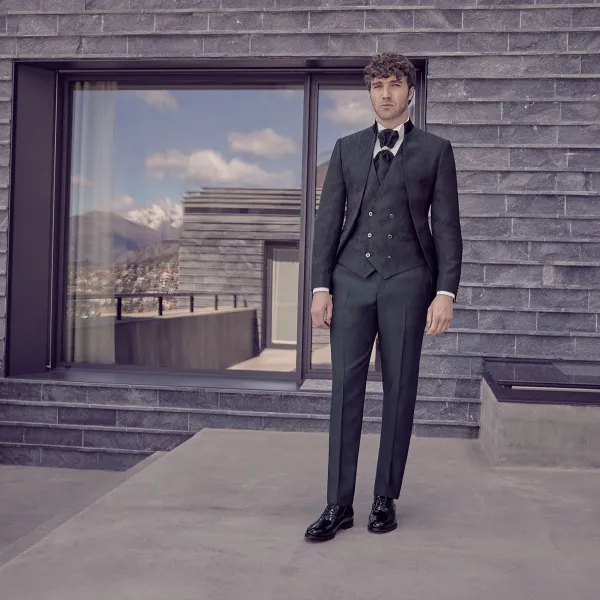 Luigi Bianchi Cerimonia - Abito coreano damascato per uomo | 