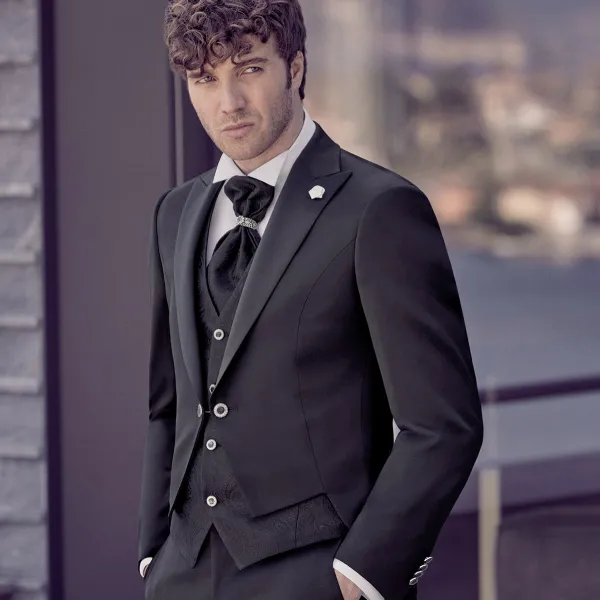 Luigi Bianchi Cerimonia - Abito smoking con rever a lancia per uomo | 