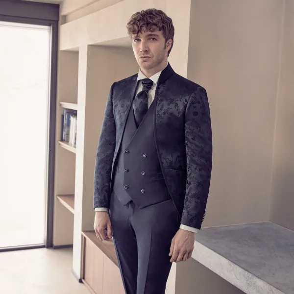 Luigi Bianchi Cerimonia - Abito coreano damascato per uomo |  2