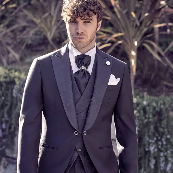 Luigi Bianchi Cerimonia - Abito smoking con rever a lancia per uomo | 