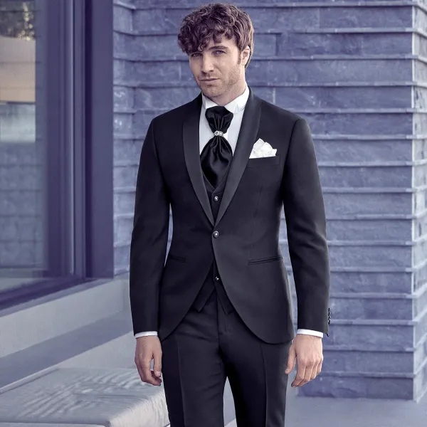 Luigi Bianchi Cerimonia - Abito smoking con rever scallato per uomo | 