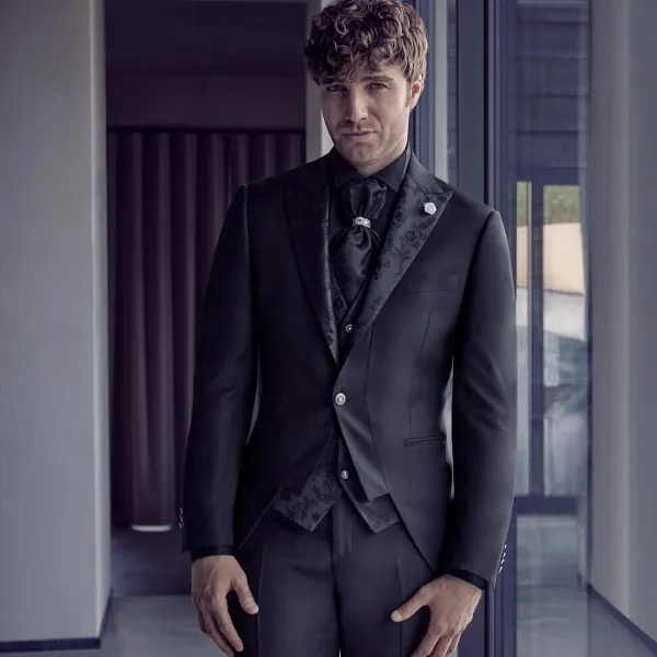 Luigi Bianchi Cerimonia - Abito smoking con rever a lancia per uomo | 