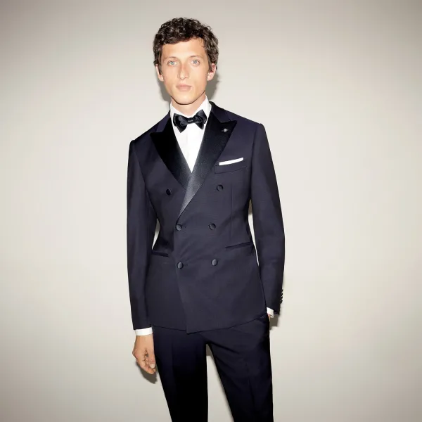 Luigi Bianchi Mantova Flirt - Abito smoking doppiopetto con rever a lancia per