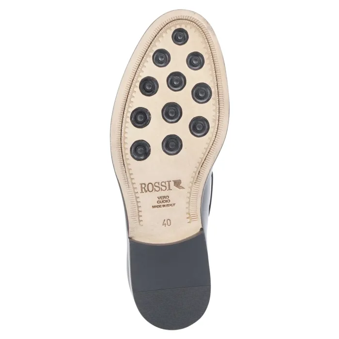 Rossi - Mocassino marrone in pelle con nappine per uomo | 644 chelsea tmoro