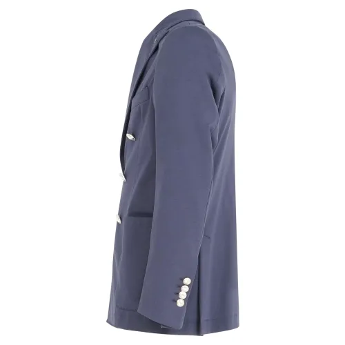 Ungaro Paris - Giacca blu doppiopetto in jersey di cotone per uomo | u2022