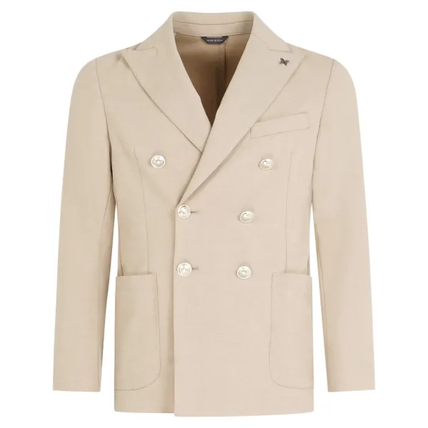 Ungaro Paris - Giacca beige doppiopetto in jersey di cotone per uomo | u2022