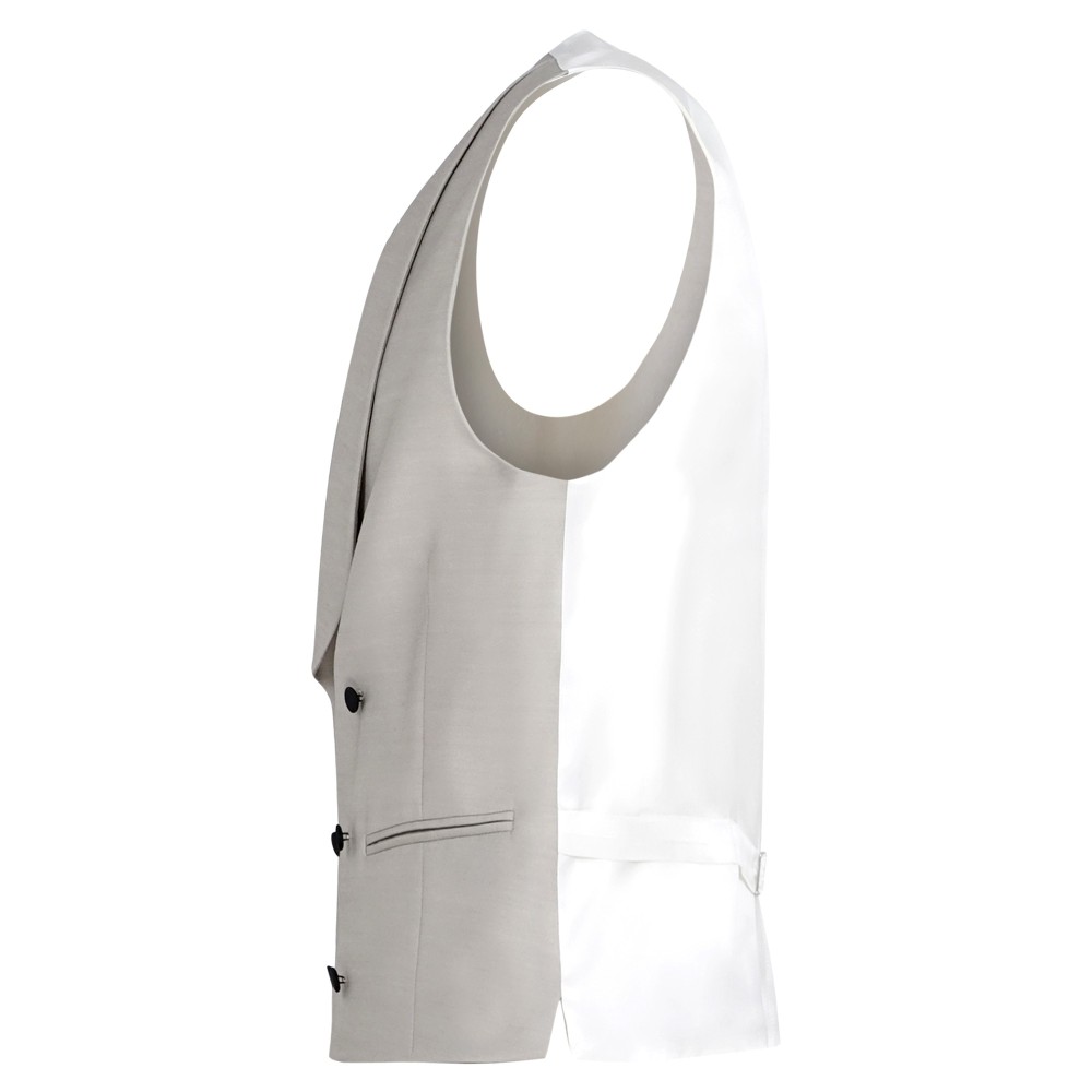 Gilet Uomo Formale Monopetto Tinta Unita Scollo A V - Slim Fit Per Matrimoni E Cerimonie (Taglie S-5XL)