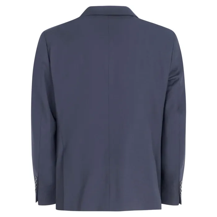 Alessandro Gilles - Abito blu monopetto in lana tinta unita in Drop4 per uomo |