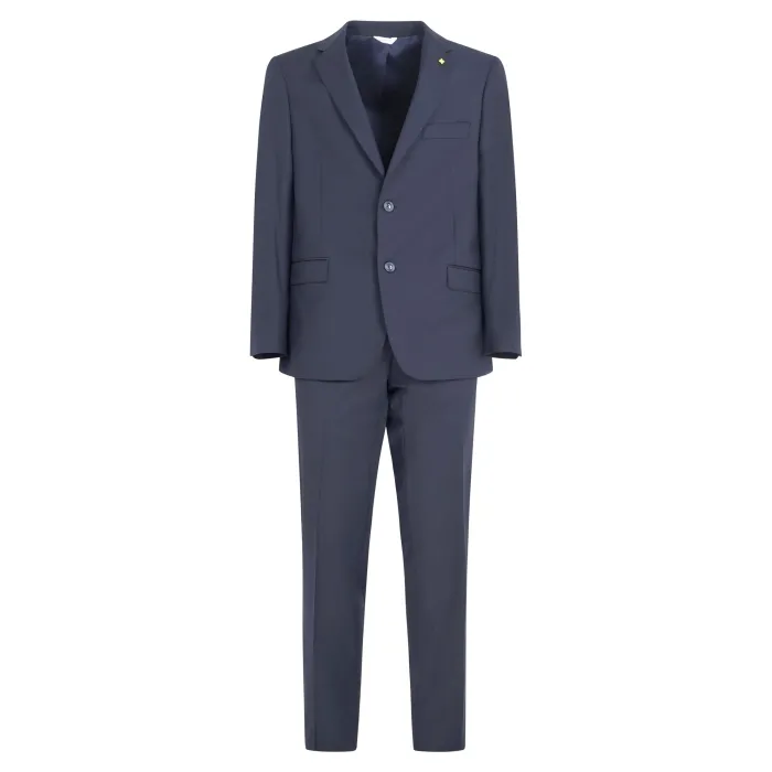 Alessandro Gilles - Abito blu monopetto Drop 4 in fresco lana per uomo |