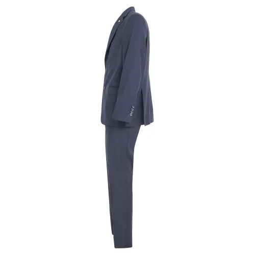 Alessandro Gilles - Abito blu monopetto in lana tinta unita in Drop4 per uomo |